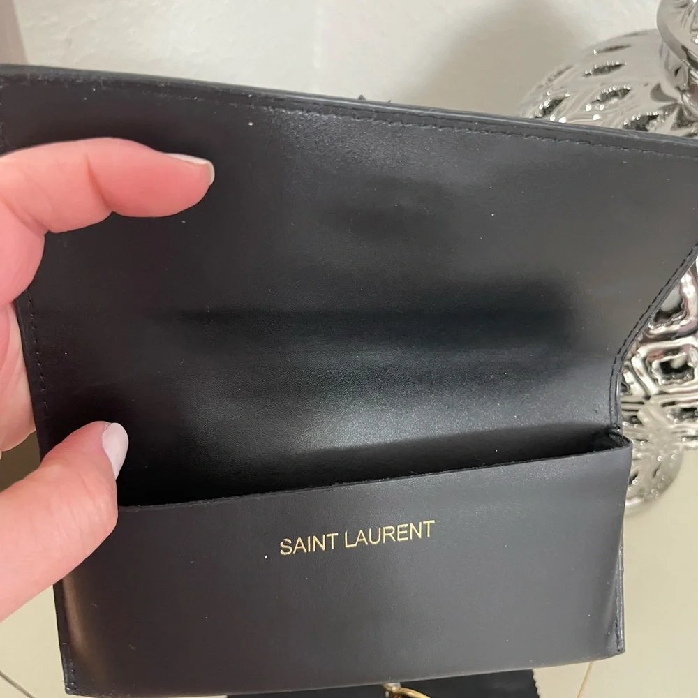 Yves Saint Laurent Gold Frame Brown Gradient Lens Cat-Eye Sunglasses